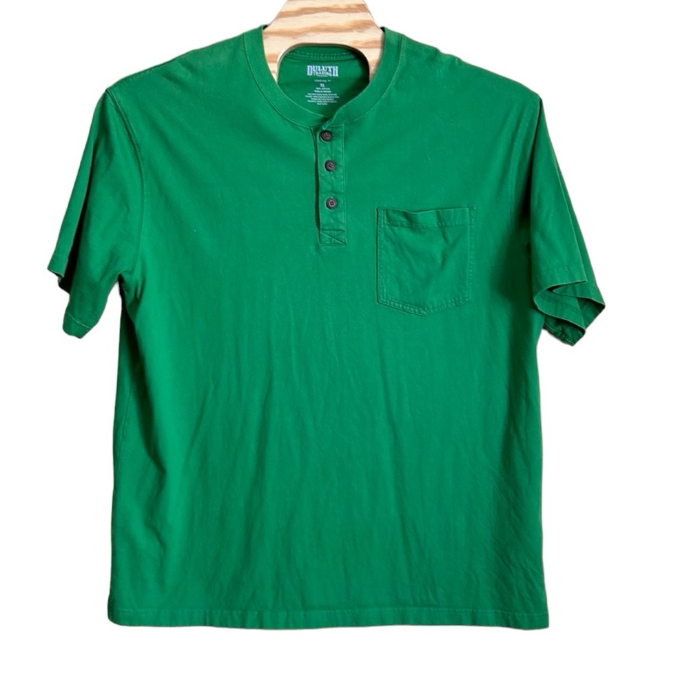 Duluth Trading Men’s Tee Shirt XL Polo Shirt Green Short‎ Sleeve